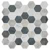 Andova Tiles ANDOVA TILES Channing 2" x 2" Marble Honeycomb Mosaic Floor Use Tile ANDCHA123